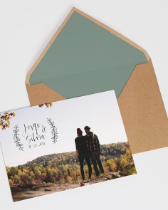 invitación postal nature para boda