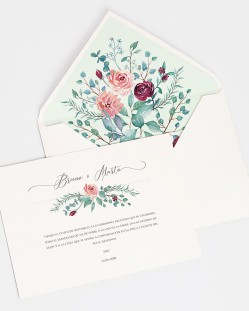 Invitación de boda "Eucalipto y rosas"