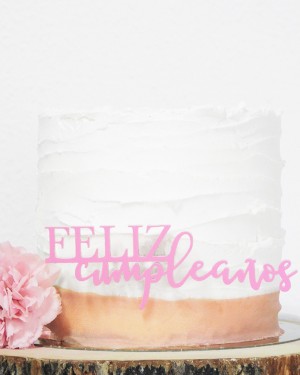 CAKE TOPPER FRONTAL FELIZ CUMPLEAÑOS